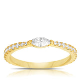 Marquise Cubic Zirconia Ring in 9ct Yellow Gold - Wallace Bishop