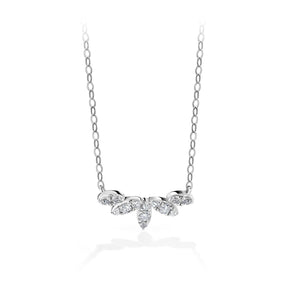 Marquise Round Diamond Necklace in 9ct White Gold - Wallace Bishop
