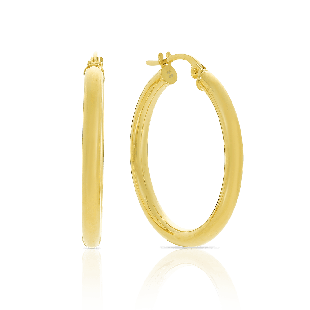 Medium Hoop Earrings in 9ct Yellow Gold - Wallace Bishop