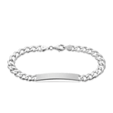 Men's 20cm ID Curb Bracelet in Sterling Silver - Wallace Bishop