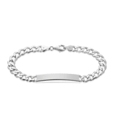 Men's 20cm ID Curb Bracelet in Sterling Silver - Wallace Bishop