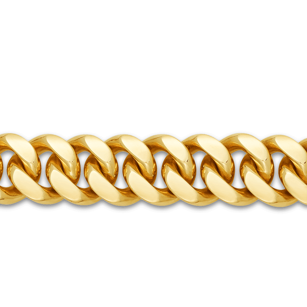 Men's Curb Polished Chain in 9ct Yellow Gold - Wallace Bishop