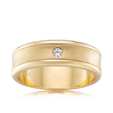 Men's Diamond Wedding Band in 9ct Yellow Gold TGW 0.06 - Wallace Bishop