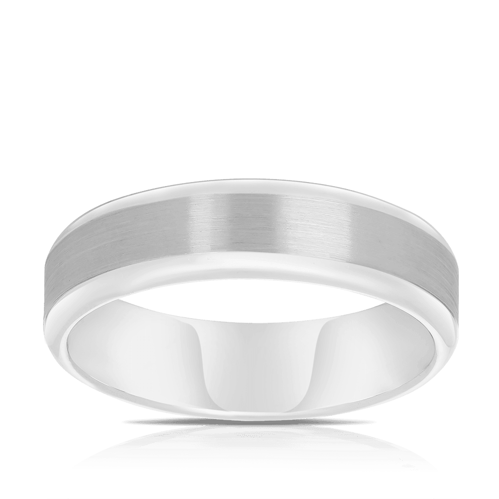 Men's Flat Wedding Band in 9ct White Gold - Wallace Bishop