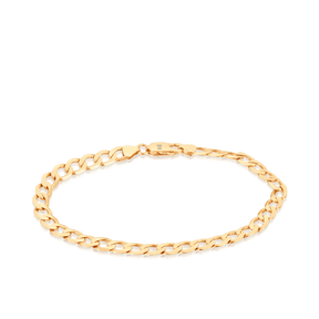 Men's Long Curb Bracelet in 9ct Yellow Gold - Wallace Bishop