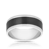 Men's Luxuxy Fit Wedding Band in Zirconium and White Gold - Wallace Bishop