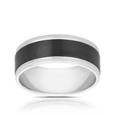 Men's Luxuxy Fit Wedding Band in Zirconium and White Gold - Wallace Bishop