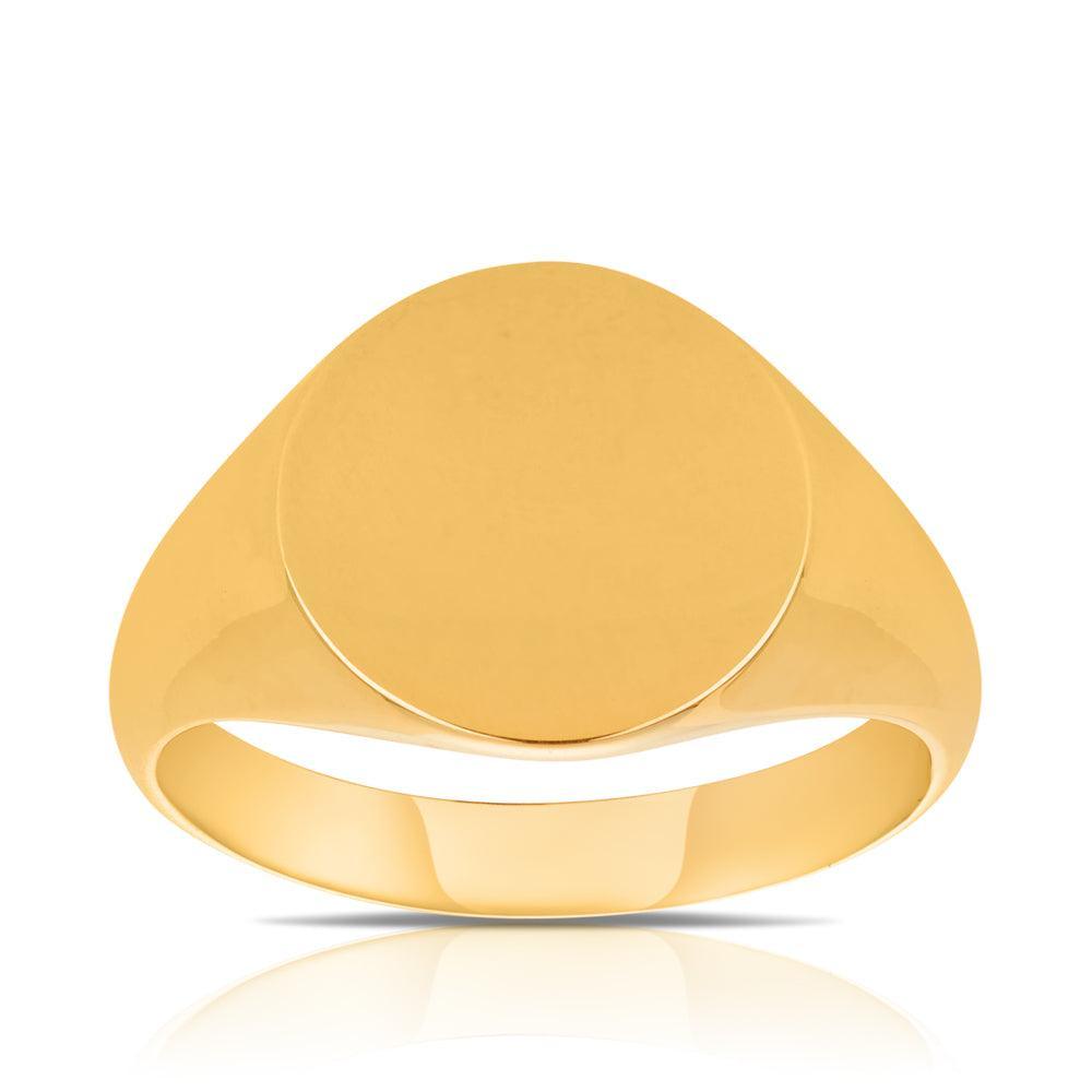 Men's Round Signet Ring in 9ct Yellow Gold - Wallace Bishop