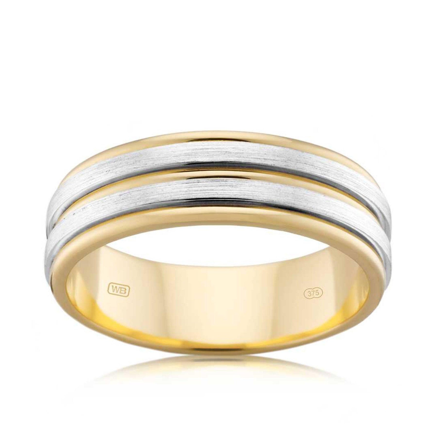 Men's Wedding Band in 9ct Yellow and White Gold - Wallace Bishop