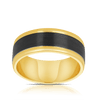 Men's Wedding Band in Zirconium & 9ct Yellow Gold Ring - Wallace Bishop