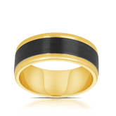 Men's Wedding Band in Zirconium & 9ct Yellow Gold Ring - Wallace Bishop