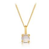 Moonstone Round Pendant in 9ct Yellow Gold - Wallace Bishop