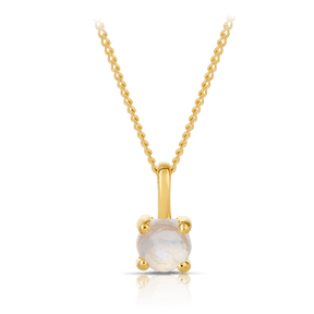 Moonstone Round Pendant in 9ct Yellow Gold - Wallace Bishop