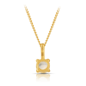 Moonstone Round Pendant in 9ct Yellow Gold - Wallace Bishop