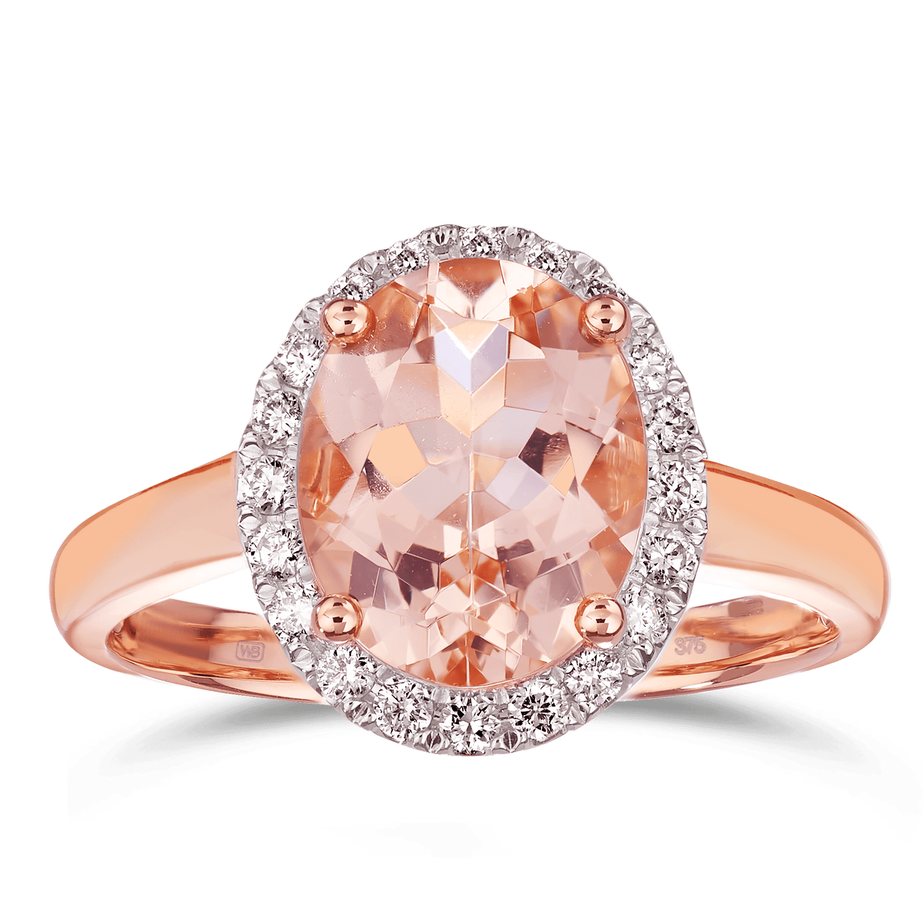 Morganite & Diamond Dress Ring in 9ct Rose Gold - Wallace Bishop