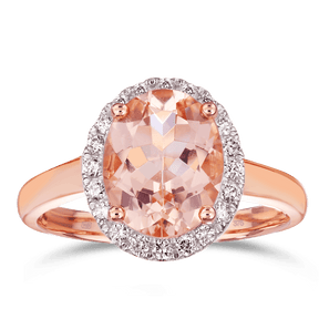 Morganite & Diamond Dress Ring in 9ct Rose Gold - Wallace Bishop