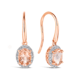 Morganite & Diamond Drop Earrings in 9ct Rose Gold - Wallace Bishop