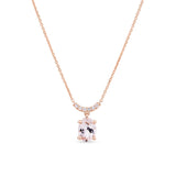 Morganite & Diamond Necklace in 9ct Rose Gold - Wallace Bishop