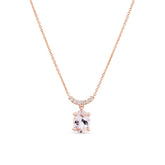 Morganite & Diamond Necklace in 9ct Rose Gold - Wallace Bishop