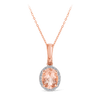 Morganite & Diamond Pendant in 9ct Rose Gold - Wallace Bishop