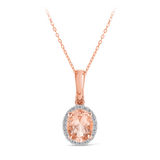 Morganite & Diamond Pendant in 9ct Rose Gold - Wallace Bishop