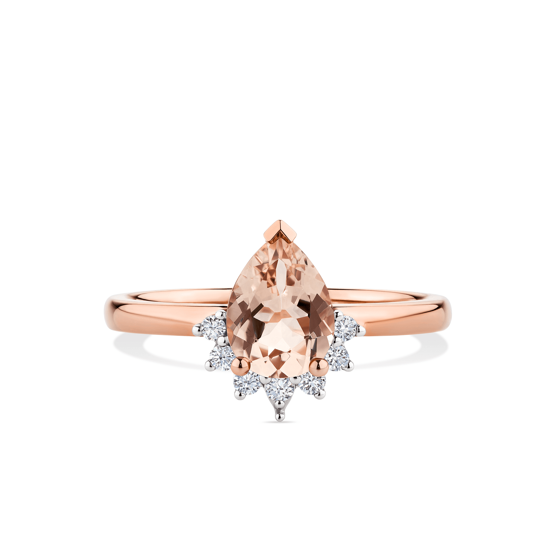 Morganite TW Diamond Ring in 9ct Rose Gold – Wallace Bishop