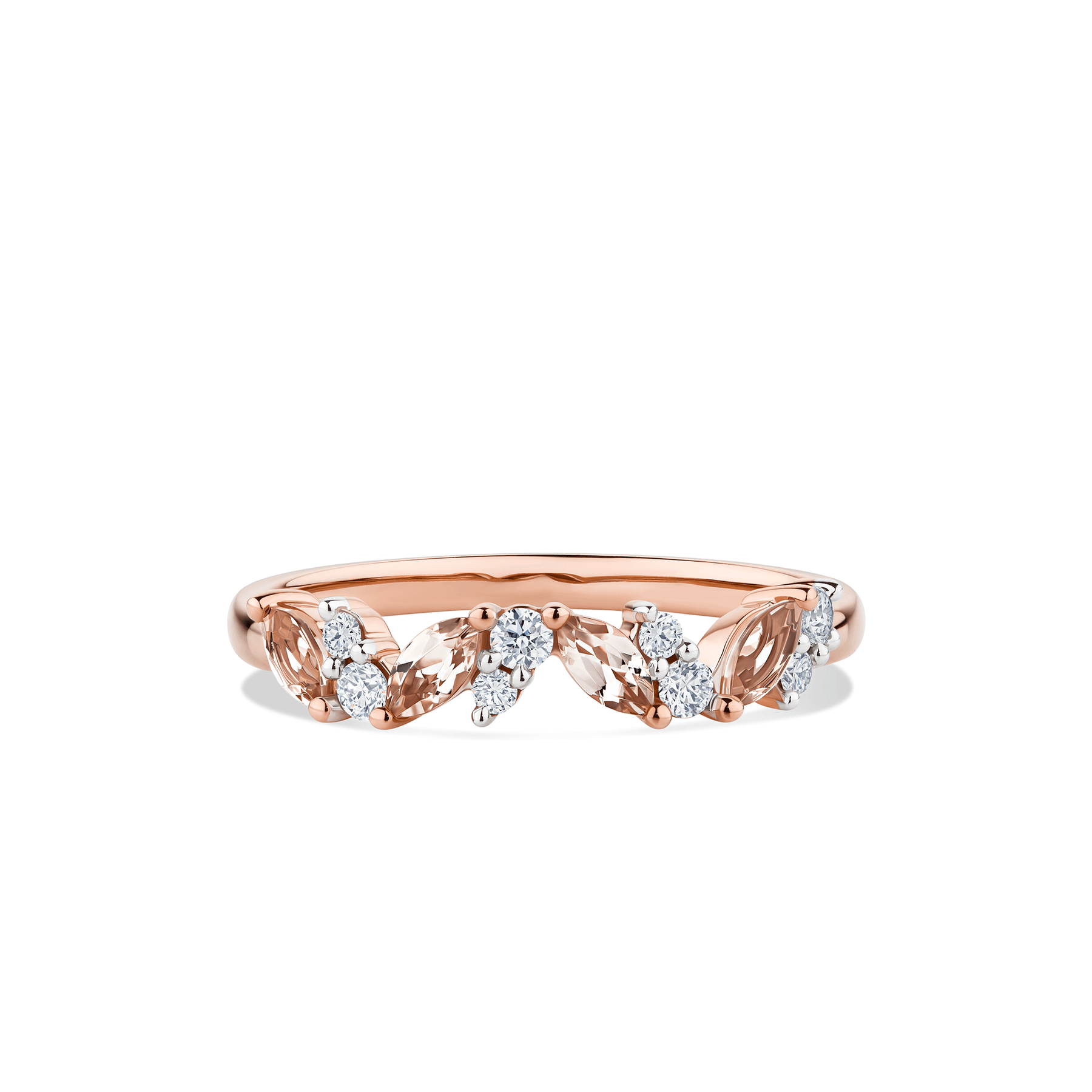Love gem 9ct rose gold morganite and diamond ring on sale