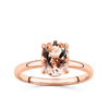 Morganite Oval Claw Set Ring in 9ct Rose Gold - Wallace Bishop