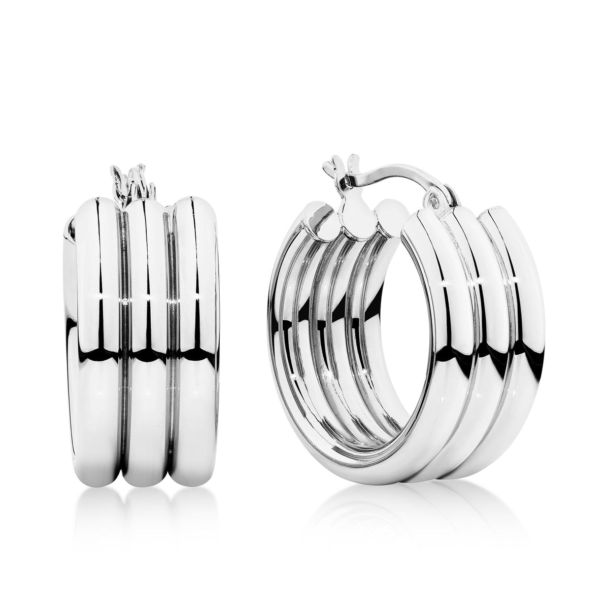 Multiple Hoop Earrings in Sterling Silver - Wallace Bishop