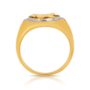 Onyx & Diamond Eagle Signet Ring in 9ct Yellow Gold - Wallace Bishop