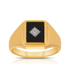 Onyx & Diamond Rectangular Ring in 9ct Yellow Gold - Wallace Bishop