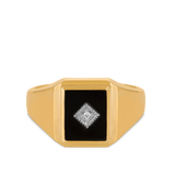 Onyx & Diamond Rectangular Ring in 9ct Yellow Gold - Wallace Bishop