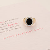 Onyx & Diamond Signet Ring in 9ct Yellow Gold - Wallace Bishop