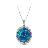 Opal Pendant Necklace in 18ct White Gold - Wallace Bishop