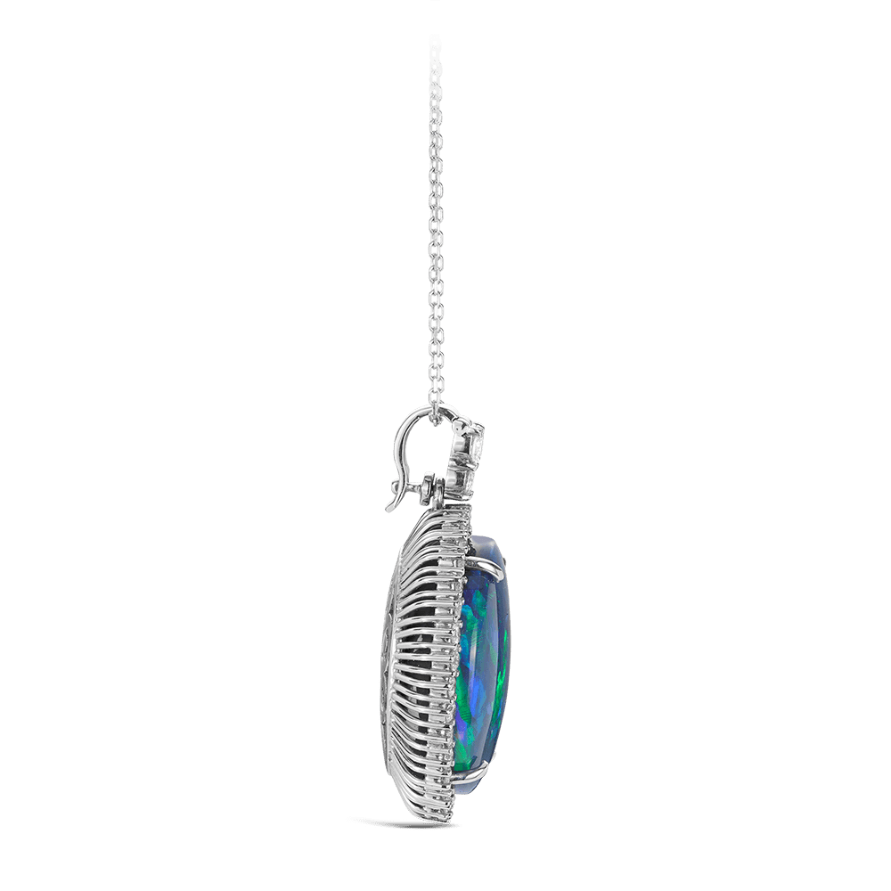 Opal Pendant Necklace in 18ct White Gold - Wallace Bishop