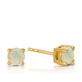 Opal Round Stud Earrings in 9ct Yellow Gold - Wallace Bishop