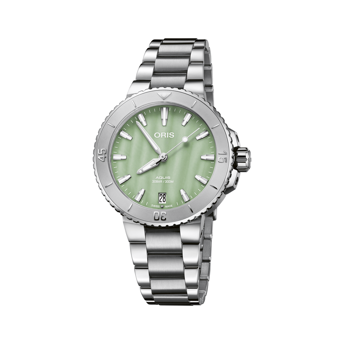 Oris Aquis Women's 36.5mm Stainless Steel Automatic Watch 733 7770 4157MB - Wallace Bishop