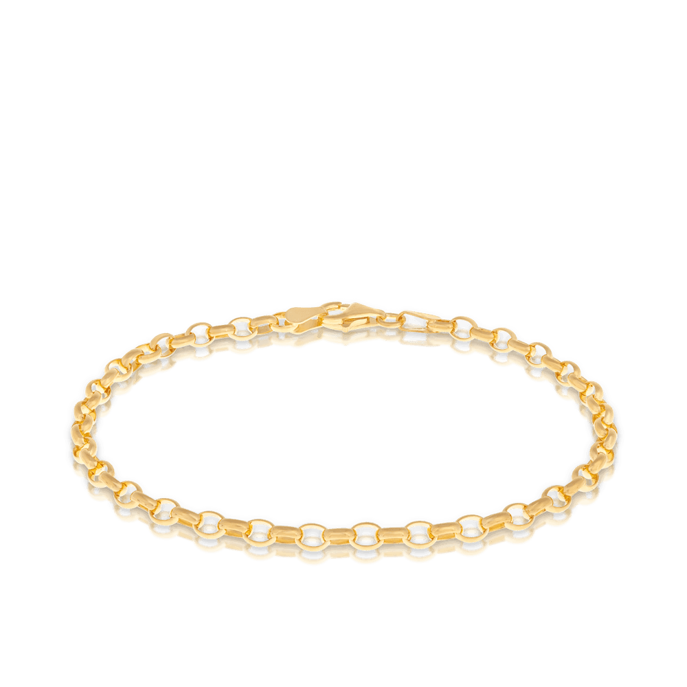 9ct Gold 19cm Solid Belcher Bolt Ring Bracelet | Goldmark (AU)