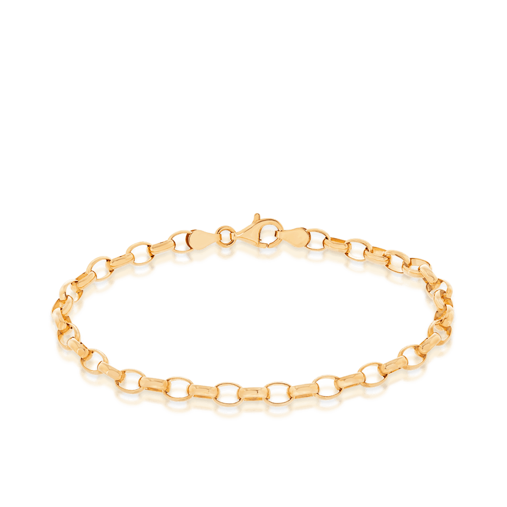 Oval Belcher Bracelet in 9ct Yellow Gold - Wallace Bishop