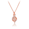 Oval Cut Morganite and Diamond Pendant in 9ct Rose Gold - Wallace Bishop