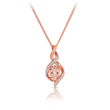 Oval Cut Morganite and Diamond Pendant in 9ct Rose Gold - Wallace Bishop
