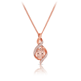 Oval Cut Morganite and Diamond Pendant in 9ct Rose Gold - Wallace Bishop