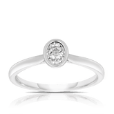 Oval Diamond Dress Ring in 9ct White Gold - Wallace Bishop