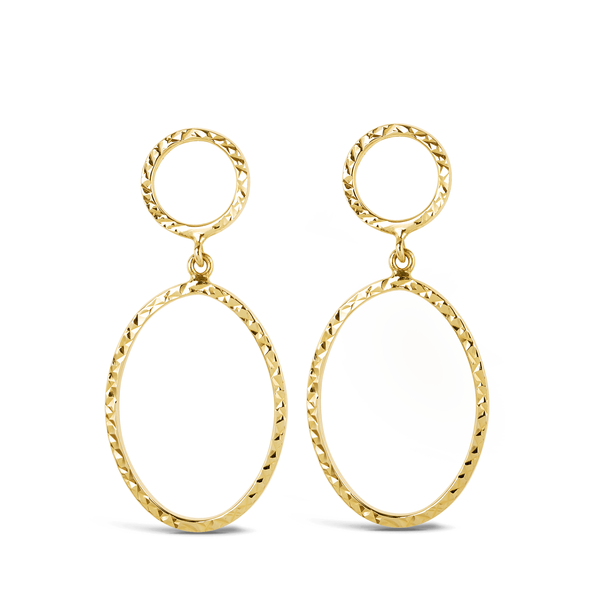 Oval Drop Earrings in 9ct Yellow Gold - Wallace Bishop
