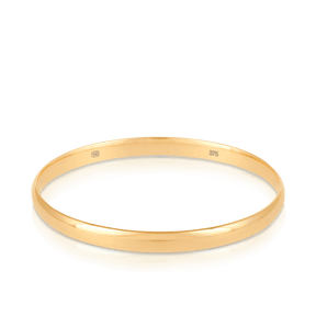 Oval Half Round Bangle in 9ct Yellow Gold - Wallace Bishop