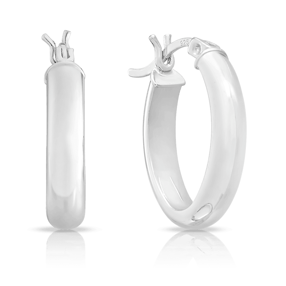 Oval Hoop earrings in Sterling Silver - Wallace Bishop