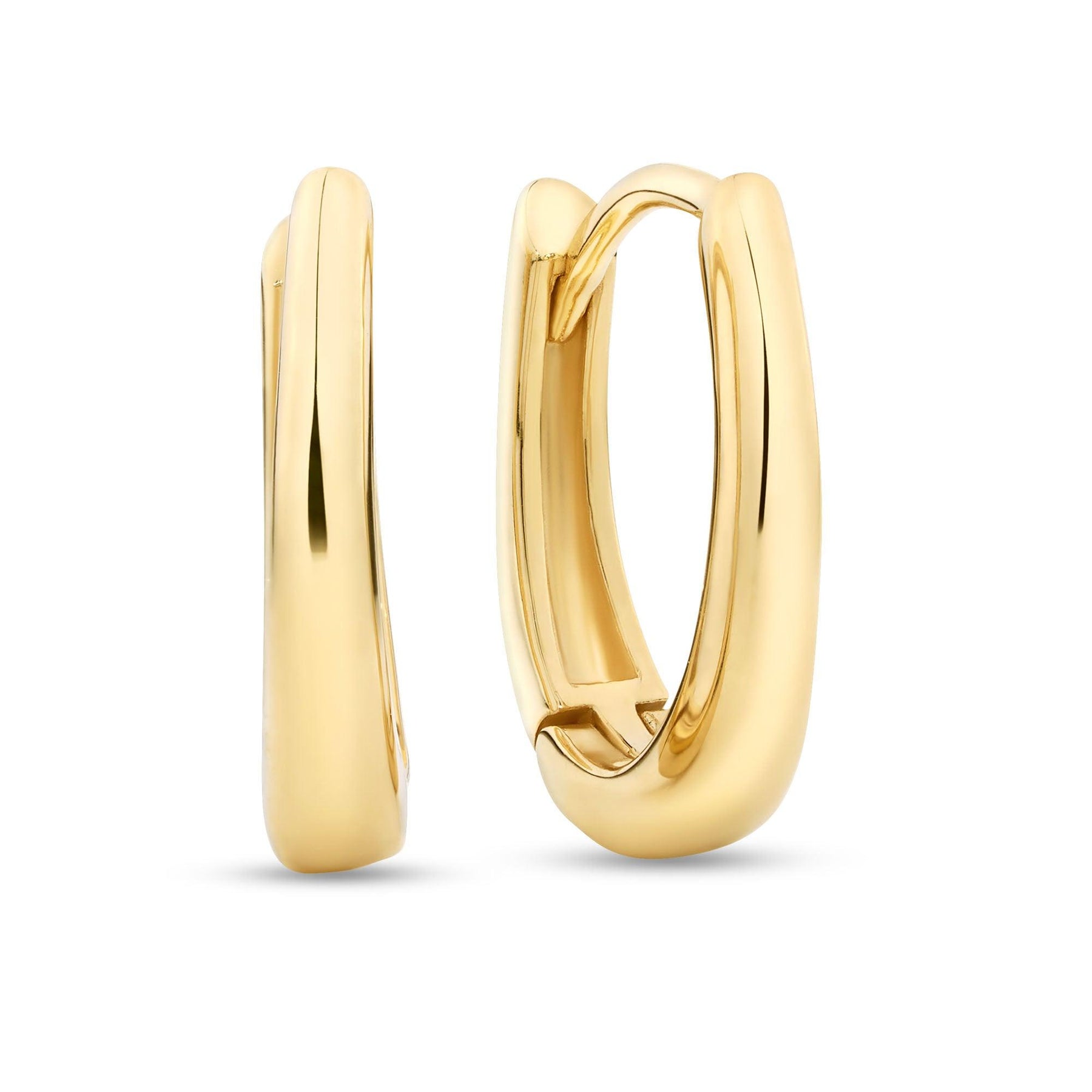 Oval Huggie Earrings in 9ct Yellow Gold - Wallace Bishop