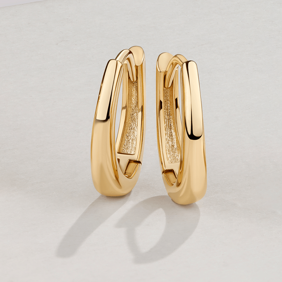 Oval Huggie Earrings in 9ct Yellow Gold