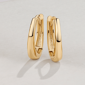 Oval Huggie Earrings in 9ct Yellow Gold - Wallace Bishop