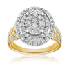 Oval Shape Diamond Dress Ring in 9ct Yellow Gold 1.25ct - Wallace Bishop